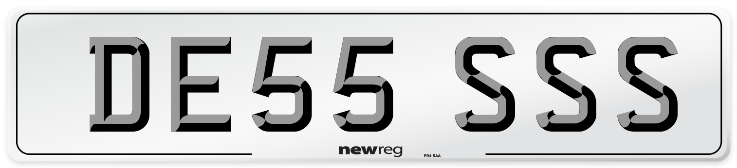 DE55 SSS Number Plate from New Reg